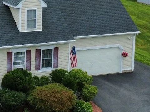 Finished roof edge and gutter line on a completed home