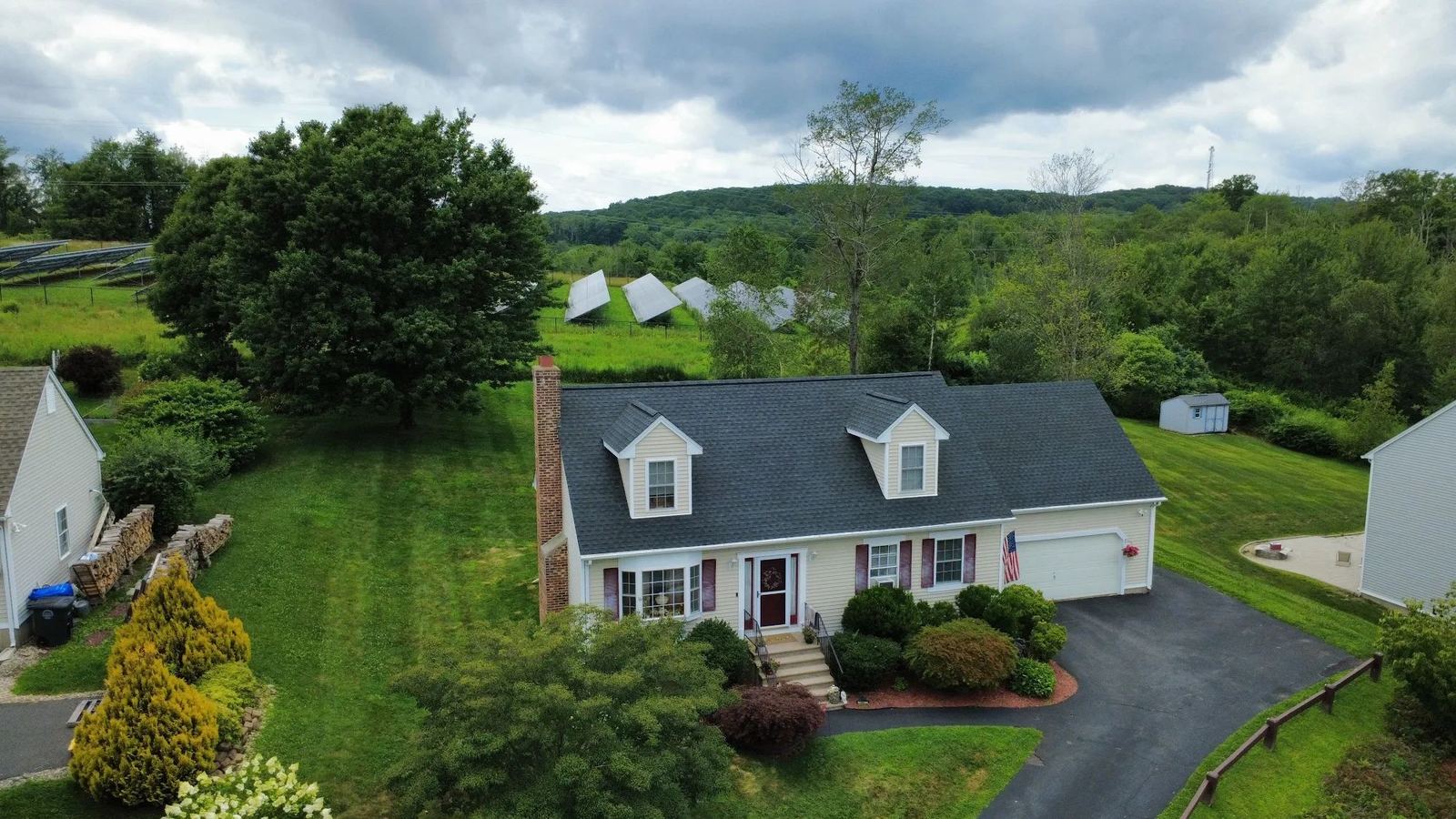 Completed shingle roof on a Connecticut home